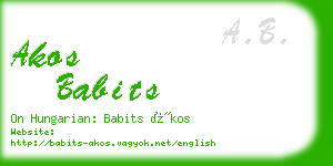 akos babits business card